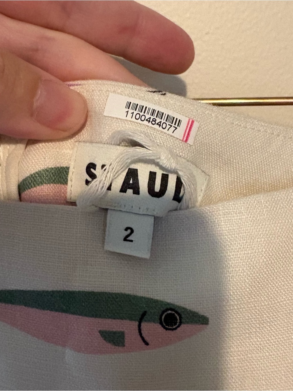 Staud Procida linen maxi skirt in pop sardines fish print - Picture 8 of 9